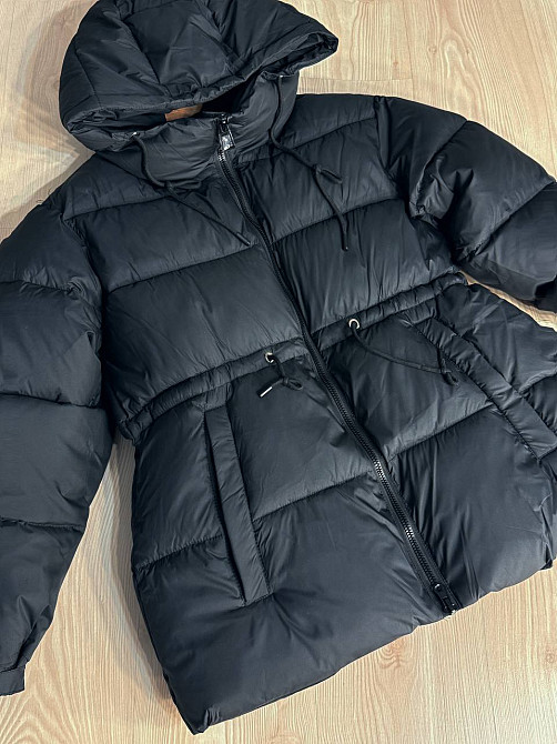 Куртка женская A-N 9020-1 удлиненная с капюшоном и затяжкой талии черная, черный, 44 Киев - изображение 7