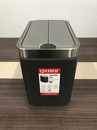 Мусорное ведро сенсорное Koer TC-020112-07 12 л цвет графит нерж. сталь антипалец (KR5583) Черновцы - изображение 2