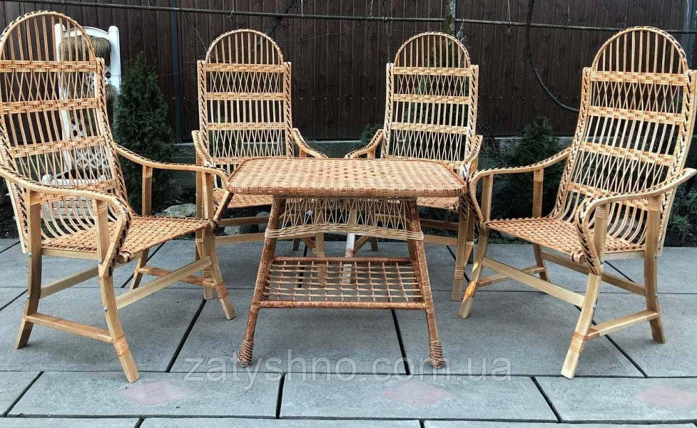 Мебель из лозы с высокими стульями на 4 людей Киев - изображение 1