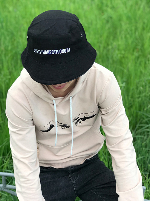 Чорна панама з принтом — "Суєту навести охота". Чернівці - фото 3