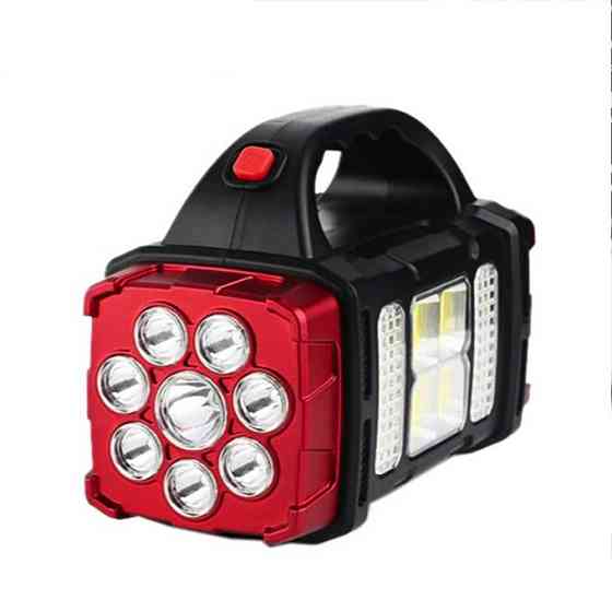 Переносний ліхтар-прожектор з PowerBank і сонячною панеллю HB-1678,Червоний SBR Київ