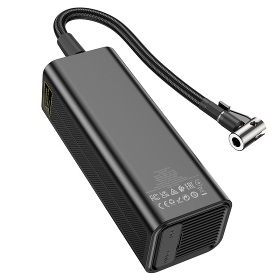 Автомобільний насос HOCO ZP7 Maddy portable smart air pump(5000mAh) Black Київ