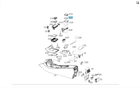 Mercedes-Benz  A1766890000 Гумовий килимок у вставку переднього підсклянника в підлокітнику CLA C117 GLA X156 Одесса