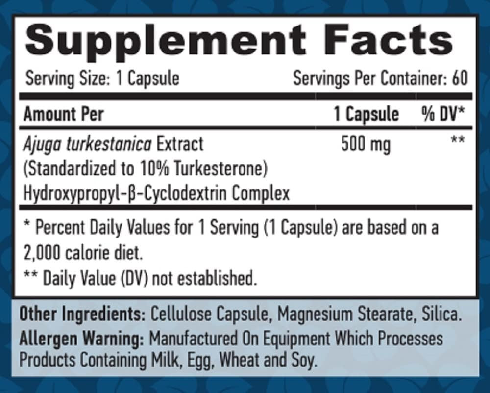 Туркестерон Haya Labs Turkesterone 500mg 60 caps Луцк - изображение 2