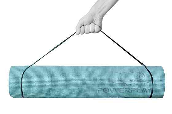 Килимок для йоги фітнесу гімнастіки каремат PowerPlay 4010 PVC Yoga Mat Зелений 173см на 61см Київ
