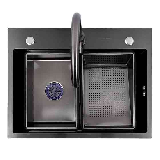 CM 64*50B Кухонна мийка PVD чорна (Work station) Valeso Handmade Коломыя