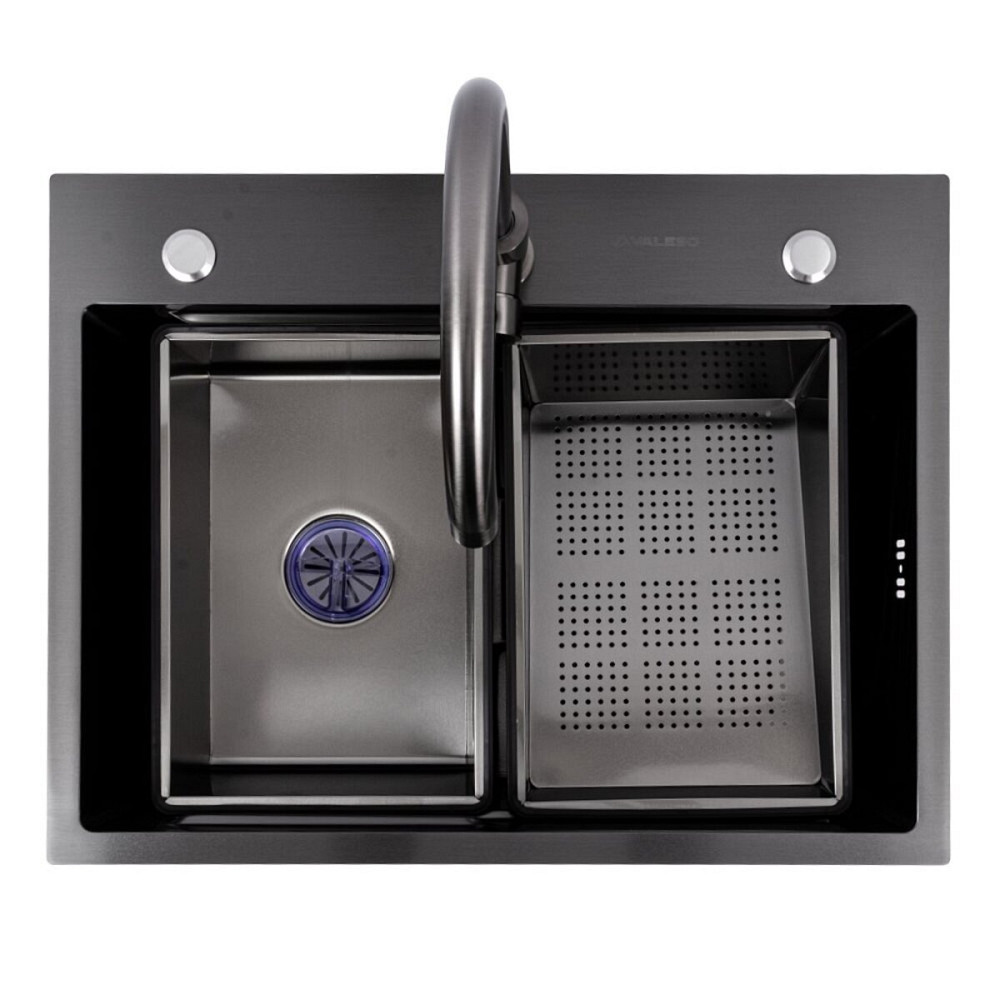 CM 64*50B Кухонна мийка PVD чорна (Work station) Valeso Handmade Коломыя - изображение 4