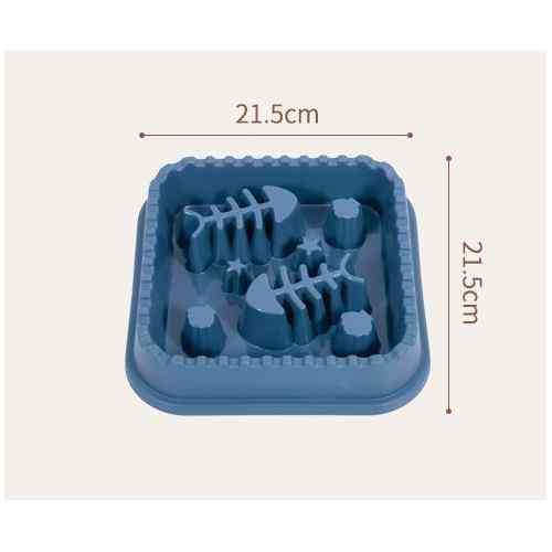 Миска для кошек WahoPet для медленного кормления, с рыбками, голубая Винница