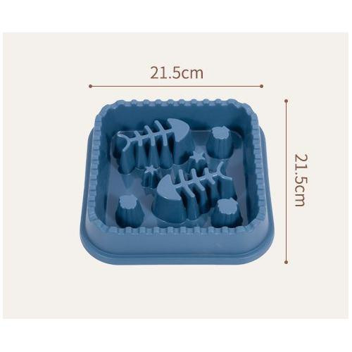 Миска для кошек WahoPet для медленного кормления, с рыбками, голубая Винница - изображение 3