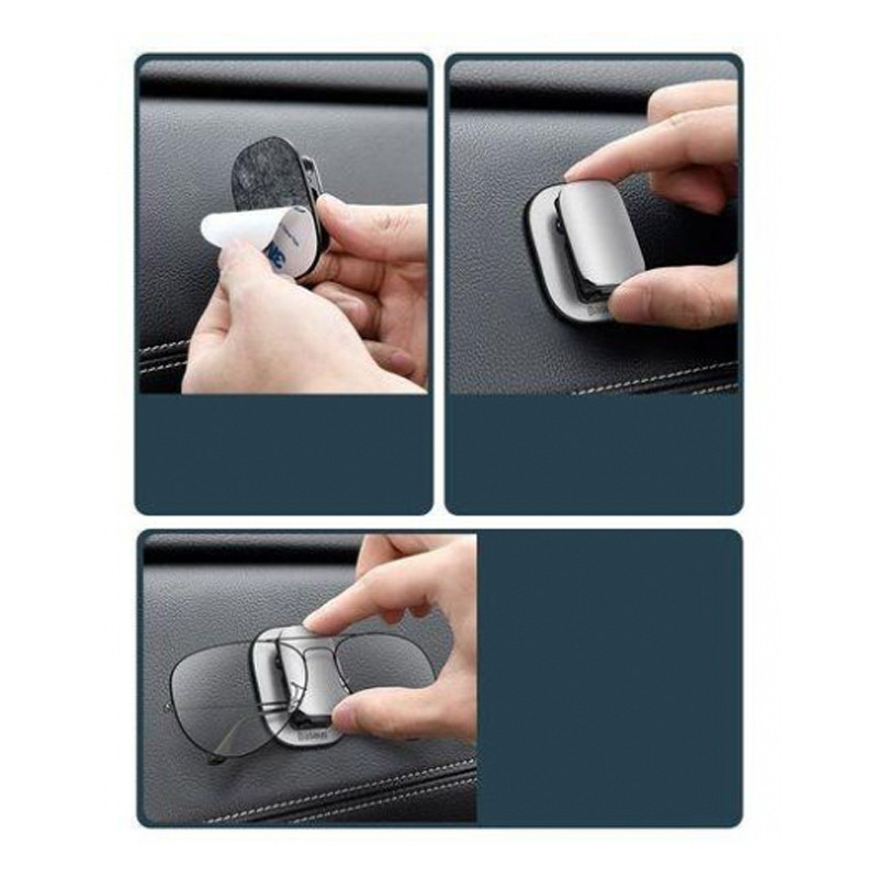 Автотримач для окулярів Baseus Platinum Eyewear Clip ACYJN-A01 (Чорний) Николаев - изображение 7