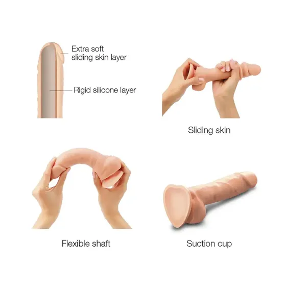 Реалістичний фалоімітатор Strap-On-Me Sliding Skin Realistic Dildo Vanille - XL, ефект рухливої шкір Львів