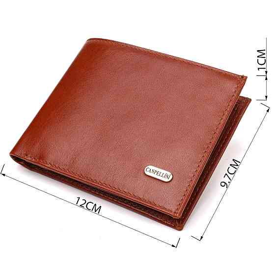 Чоловічий гаманець без застібки горизонтального формату з натуральної гладкої шкіри CANPELLINI 21762 Коричневий Київ