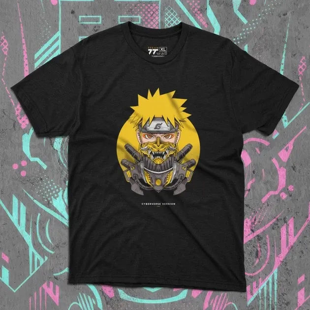 Футболка чоловіча з  принтом Наруто Кібер Версія Розмір 48 Anime0102 Дніпро - фото 1