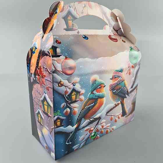 Новогодняя подарочная картонная упаковка для конфет (800грм) №207 