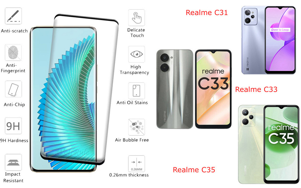 Защитное стекло HyperGlass Pro для Realme C31, Realme C33, Realme C35 – максимальная чувствительность и защита Киев - изображение 2
