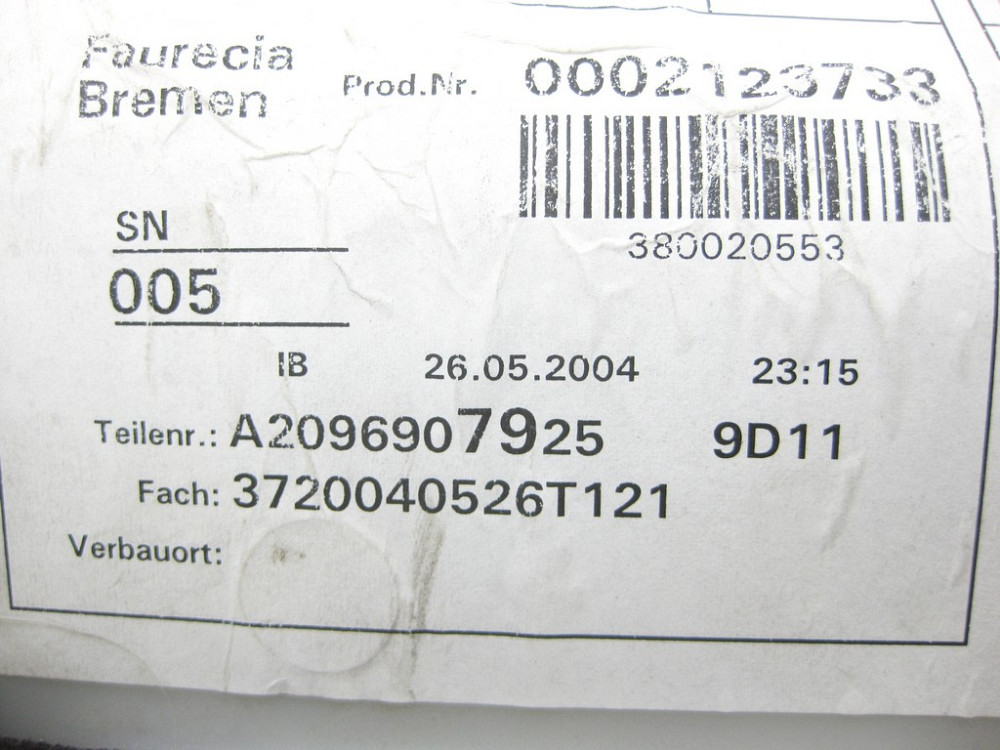 Mercedes-Benz  A2096907925 9D11 Нижня ліва бічна обшивка простору заднього пасажира колір "антрацит" CLK Coupe C209 Одеса - фото 10