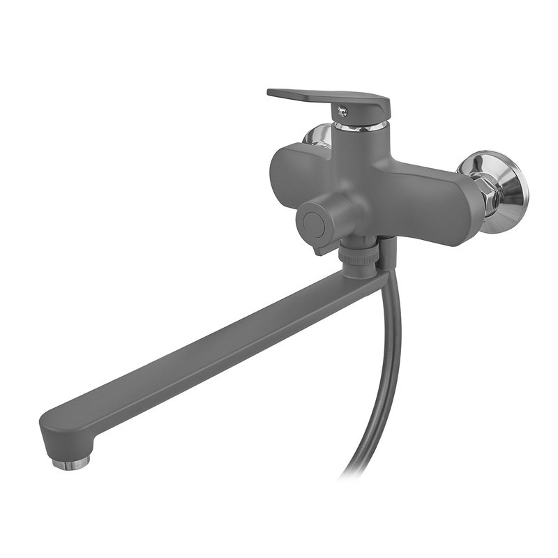Змішувач для ванни Plamix Lucas-006 Euro SET Graphite (з шлангом, лійкою та кронштейном.) (Колір графіт) (PM6101)   ( 26730 ) Харьков - изображение 6