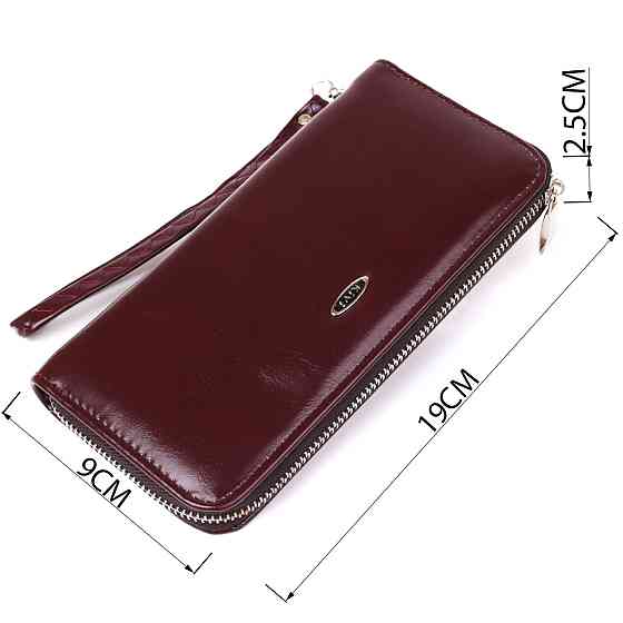 Гаманець жіночий на одну блискавку з екокожі гладкий KIVI 19038 Коричневий Київ