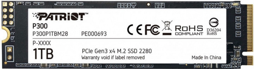 Накопичувач SSD 1TB Patriot P300 M.2 2280 PCIe 3.0 x4 NVMe TLC (P300P1TBM28) M.2 2280 Харьков - изображение 2