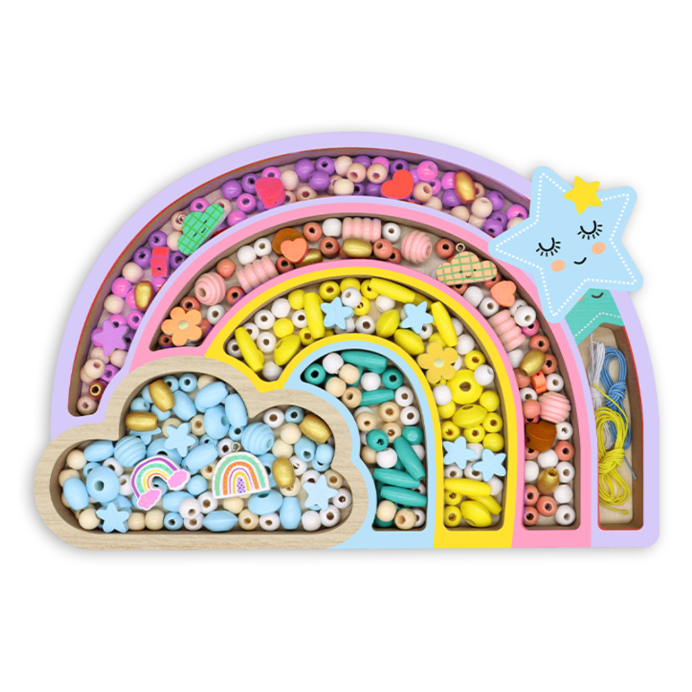 Набір для творчості та створення браслетів, прикрас з намистин дитячий "Веселка" подарунок для дівчаток 6-12 років Кам'янець-Подільський - фото 1