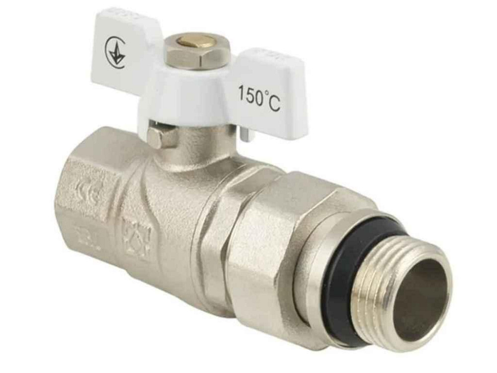 Кран шаровой с американкой 1 (с антипротекой) DN25, PNG, WRB-3, бабочка, WHITE ТМ RAFTEC Киев - изображение 1