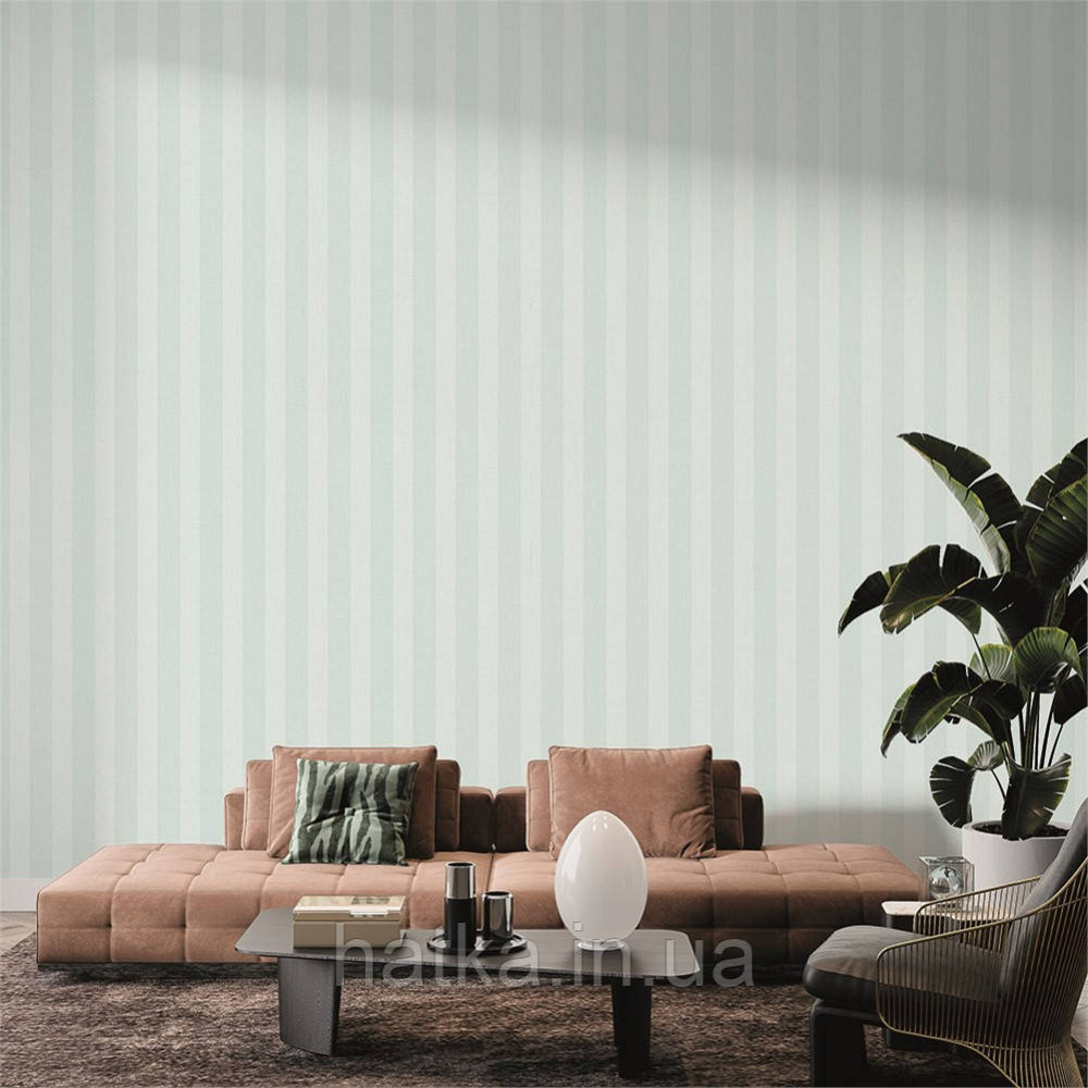 Шпалери вінілові на флізеліні гарячого тиснення DUKA Selective1.06х10 смуги світло-бірюзові матові DK32452-3 Київ - фото 5