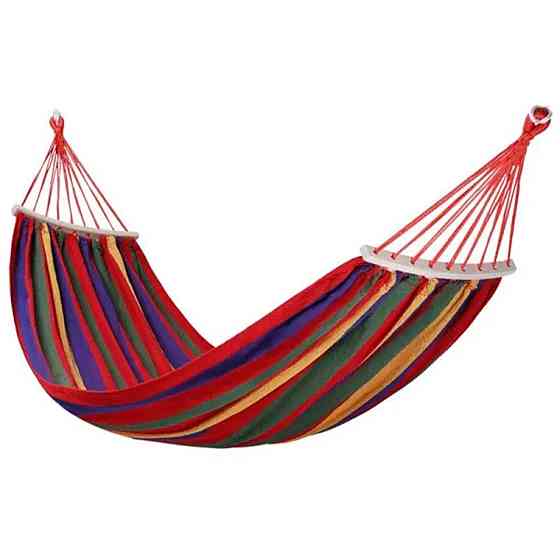 Гамак туристичний підвісний тканинний 174х80 см з планкою Червоний SJ-0010-2R Коломыя