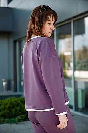 Костюм женский спортивный ,сливовый, двунитка( комплект штаны+ кофта ), топ Крохатушка одяг Киев