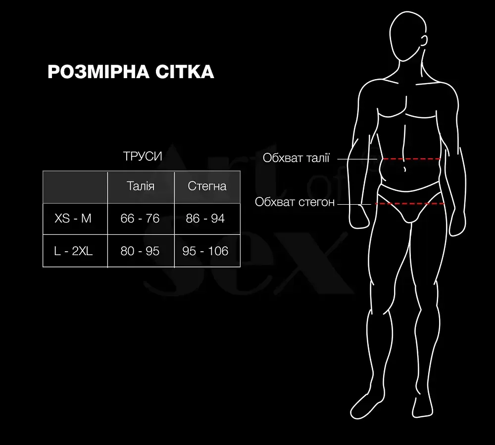 Чоловічі труси з сітки Art of Sex — Demir, колір чорний, розмір L–2XL Львів - фото 4
