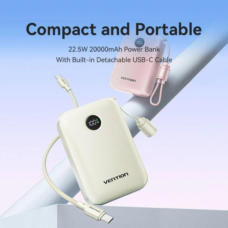 Універсальна мобільна батарея Vention 20000 mAh 22.5 W Black (FKBB0-C) ( 25380 ) Харків - фото 2
