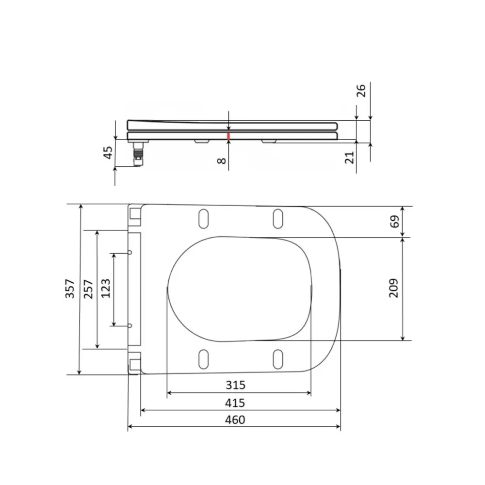 Qtap Сидіння для унітаза (Crow 640) 460x350x47 мм, White, з мікроліфтом, Slim Duroplast, Quick Release QTSC179W48700 Київ - фото 8