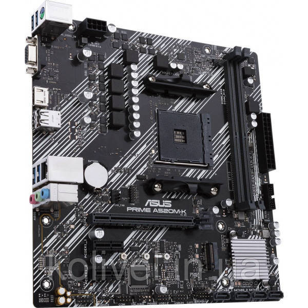 ASUS PRIME A520M-K (AM4,A520, 2*DDR4, PCI-Ex16, 4SATAIII, RAID, M.2, VGA/HDMI, Glan, 6ch, mATX) Киев - изображение 2