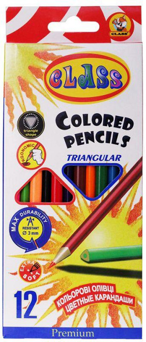Олівці кольорові 12 кол. "Class""Premium" тригранні, 1912/1C, шт Київ - фото 1