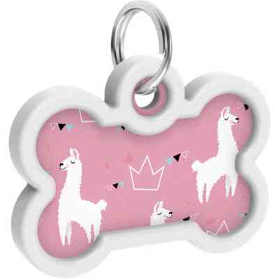 Адресник для тварин WAUDOG Smart ID з QR паспортом "Лами", кістка 40х28 мм (0640-0217) Вінниця