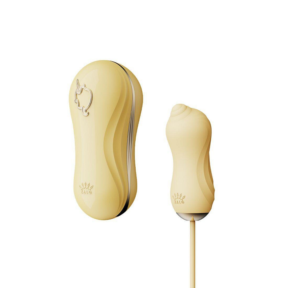 Набор 2в1 Zalo — UNICORN Yellow, виброяйцо + вакуумный стимулятор Sex Aura Киев - изображение 1