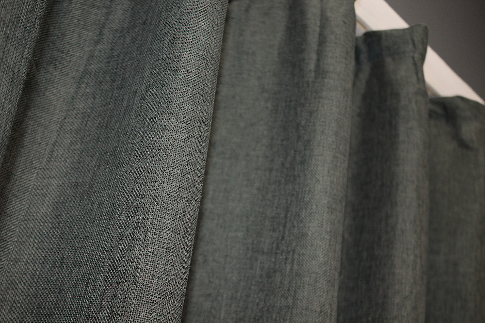 Комплект коротких штор VR-Textil Лен Мешковина № 1282ш 130х170 см 2 шт Серый (35-0084) Киев - изображение 5