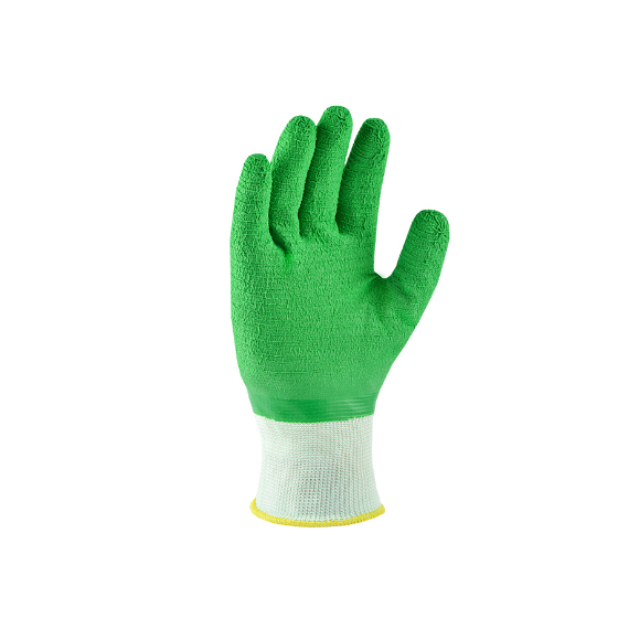 Рукавички 4526 латексне покриття повний облив ребристі в'язаний манжет ДКГ Житомир