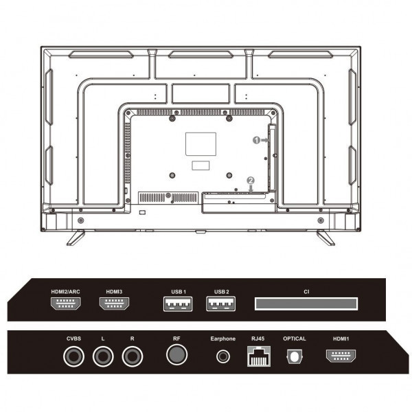 TV 55 Mystery MTV-5560UDT2 4K/Android 11/DVB-T2/2xUSB 2.0/3хHDMI/CI-слот/Wi-Fi/Black (MTV-5560UDT2) Киев - изображение 3
