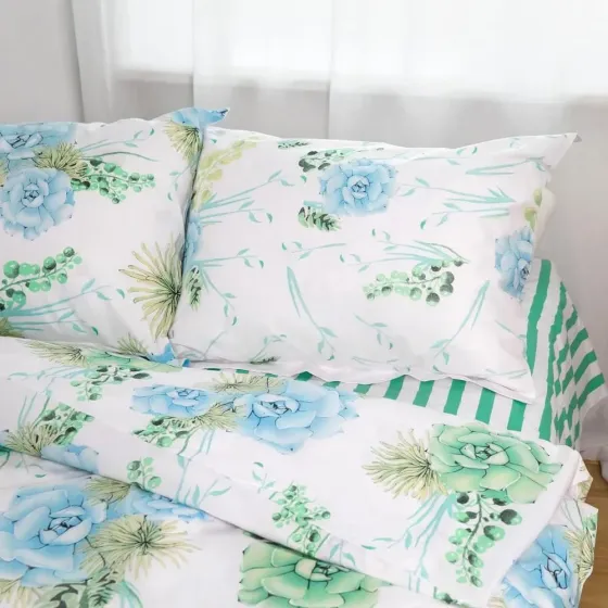 Постельное белье евро 100 хлопок ранфорс с цветочным принтом ТЕП ranforce евро комплект постельного белья Одесса