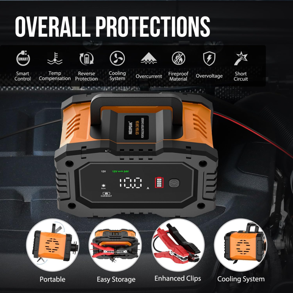Зарядное устройство NEXPEAK NC202 12/24 В, 10/5 А, LiFePO4/AGM/GEL, 8-этапное, Pulse Repair, LCD Киев - изображение 6