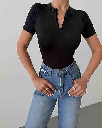 Жіночий базовий боді на блискавці мікродайвінг Чорний, 42/44 Одеса