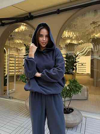 Стильний жіночий теплий костюм двосторонній фліс-полір Графіт Одеса