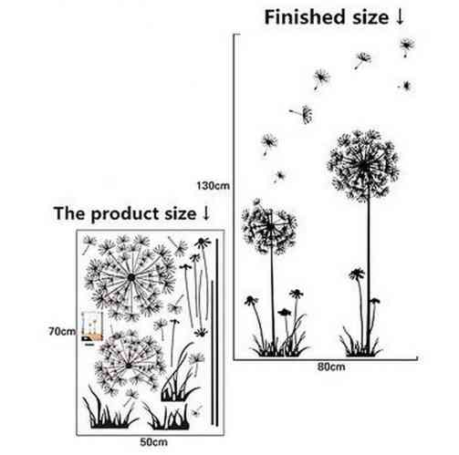 Вінілова Наклейка "Кульбабки" на стіну - розмір стікера 70*50см, (розклеювати по-бажанню) Київ