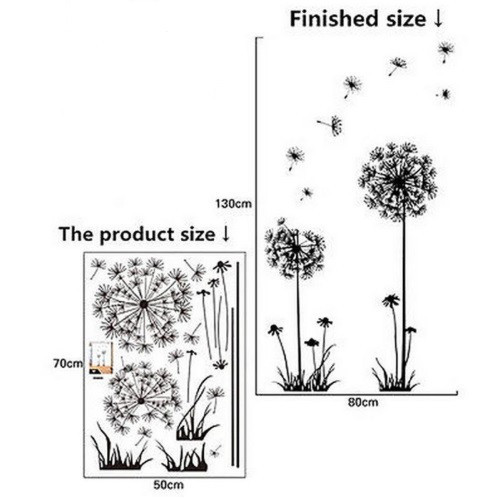 Вінілова Наклейка "Кульбабки" на стіну - розмір стікера 70*50см, (розклеювати по-бажанню) Київ - фото 2
