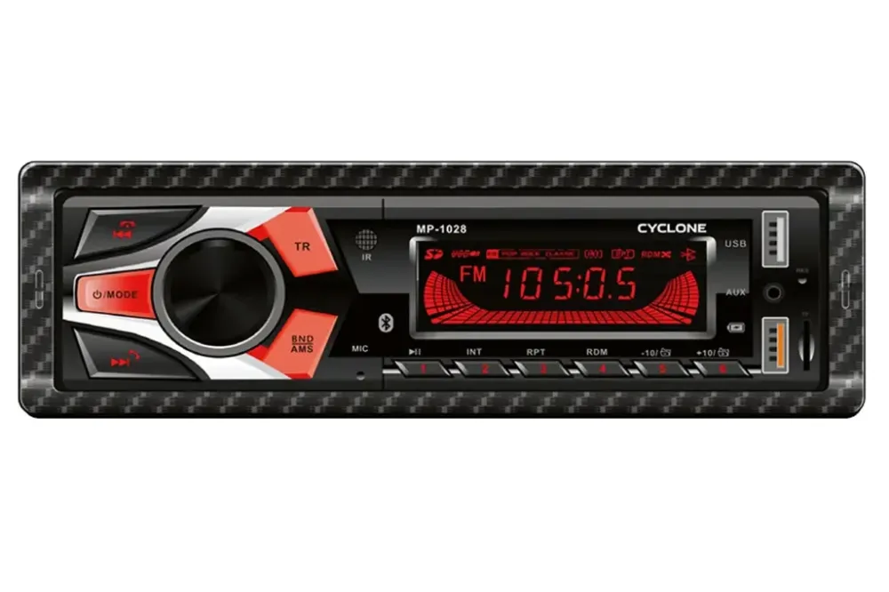 Автомагнітола Cyclone MP-1028 RGB BT/USB+USB Charge/MicroSD/ISO/доп. розєм /ПДУ/Car Radio Вінниця - фото 2