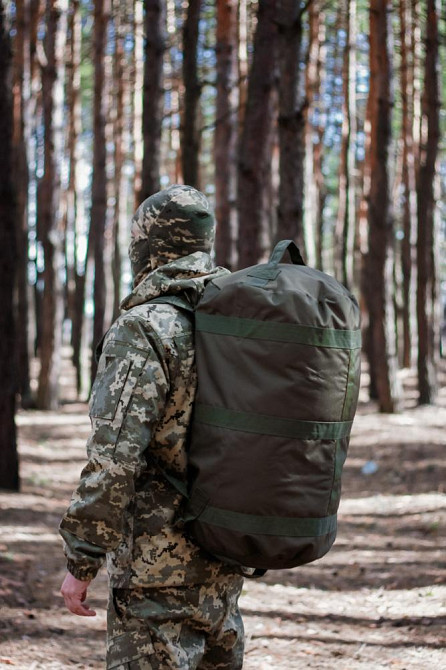 Тактичний міцний рюкзак баул 70 л хакі з кордури чоловічий міцний бойовий рюкзак   WASA Львів - фото 4