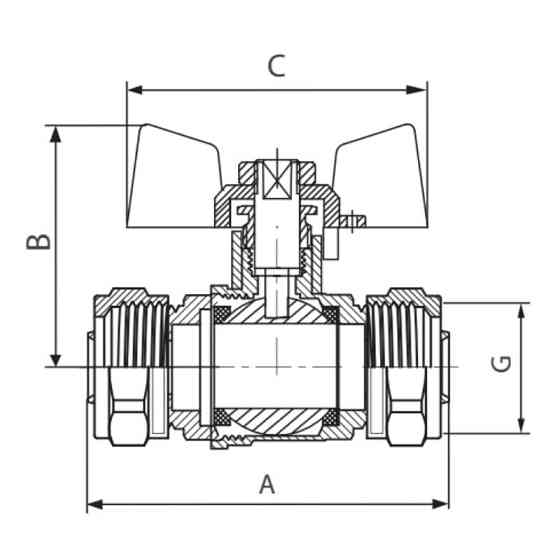 Кран кульовий Koer Wing 20x20 (KR.353) (LL1658)   ( 22058 ) Харків