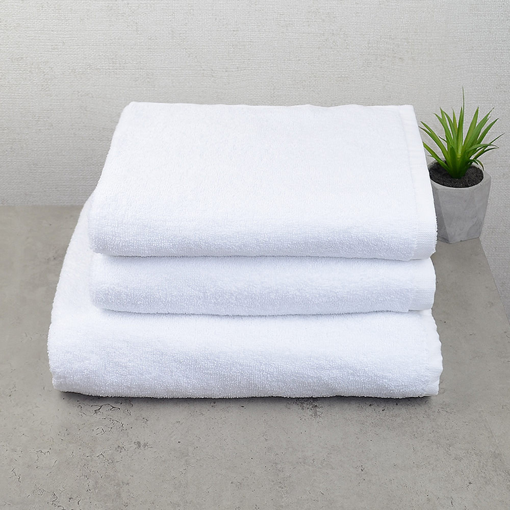 Набір готельних рушників 3шт GM Textile 50х90см, 50х90см, 70х140см 500г/м2 (Білий) Суми - фото 1