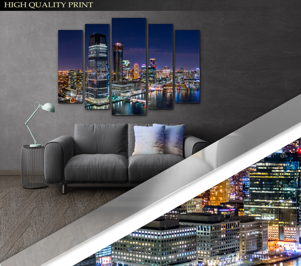 Модульна картина у вітальню / спальню Нічне місто Art-398_5 ( 80х118см ) Київ - фото 3
