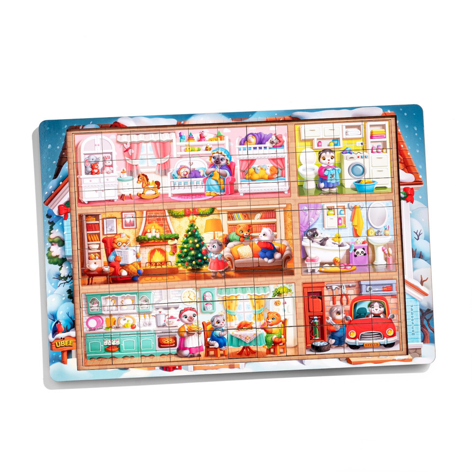 Пазл дитячий дерев'яний "Котячий будинок" (ПСД249) PSD249, 176 елементів Вінниця - фото 8